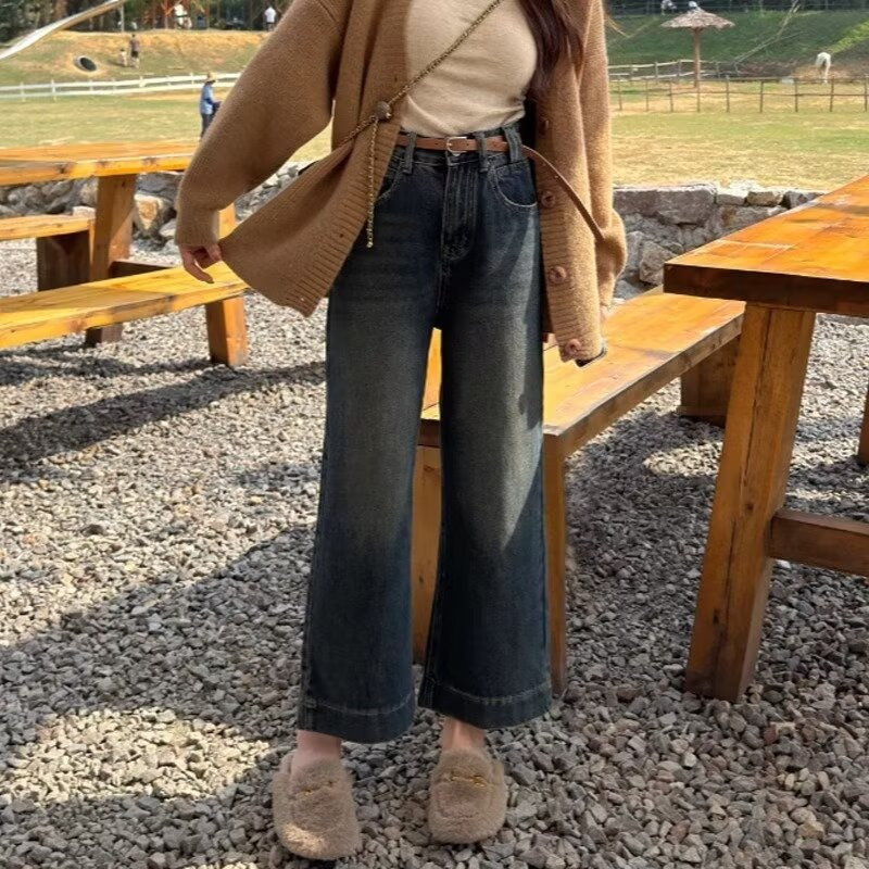 パンツセットアップ こなれ感漂うワイドデニムパンツ