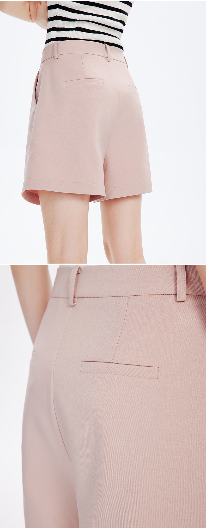 パンツセットアップ 洗練半袖ジャケットとショートパンツの組合せ