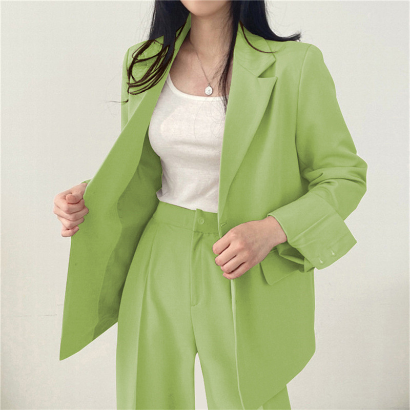 パンツセットアップ 鮮やかハンサムジャケットワイドパンツ