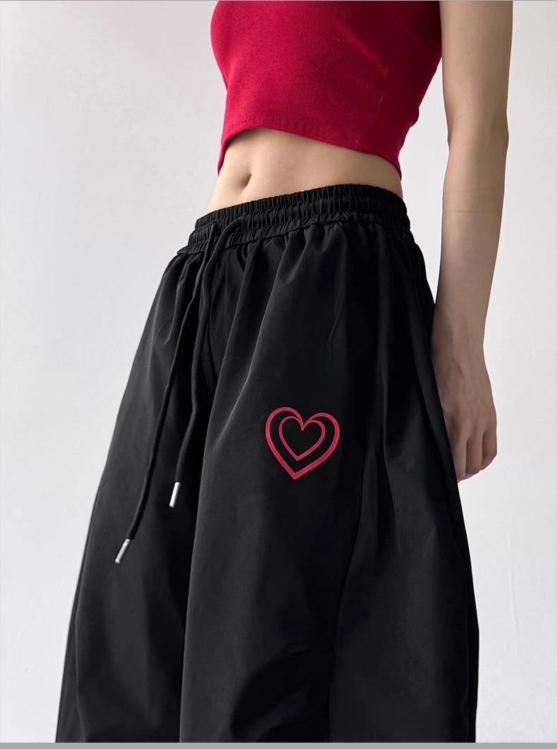 パンツセットアップ ハートモチーフ超ワイドパンツセット