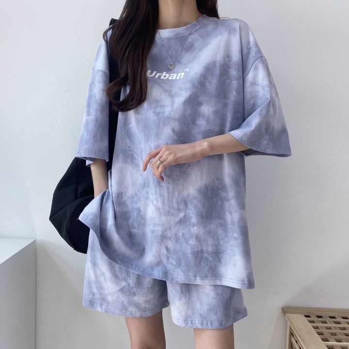パンツセットアップ ムラ染め風ゆったりパンツセットアップ