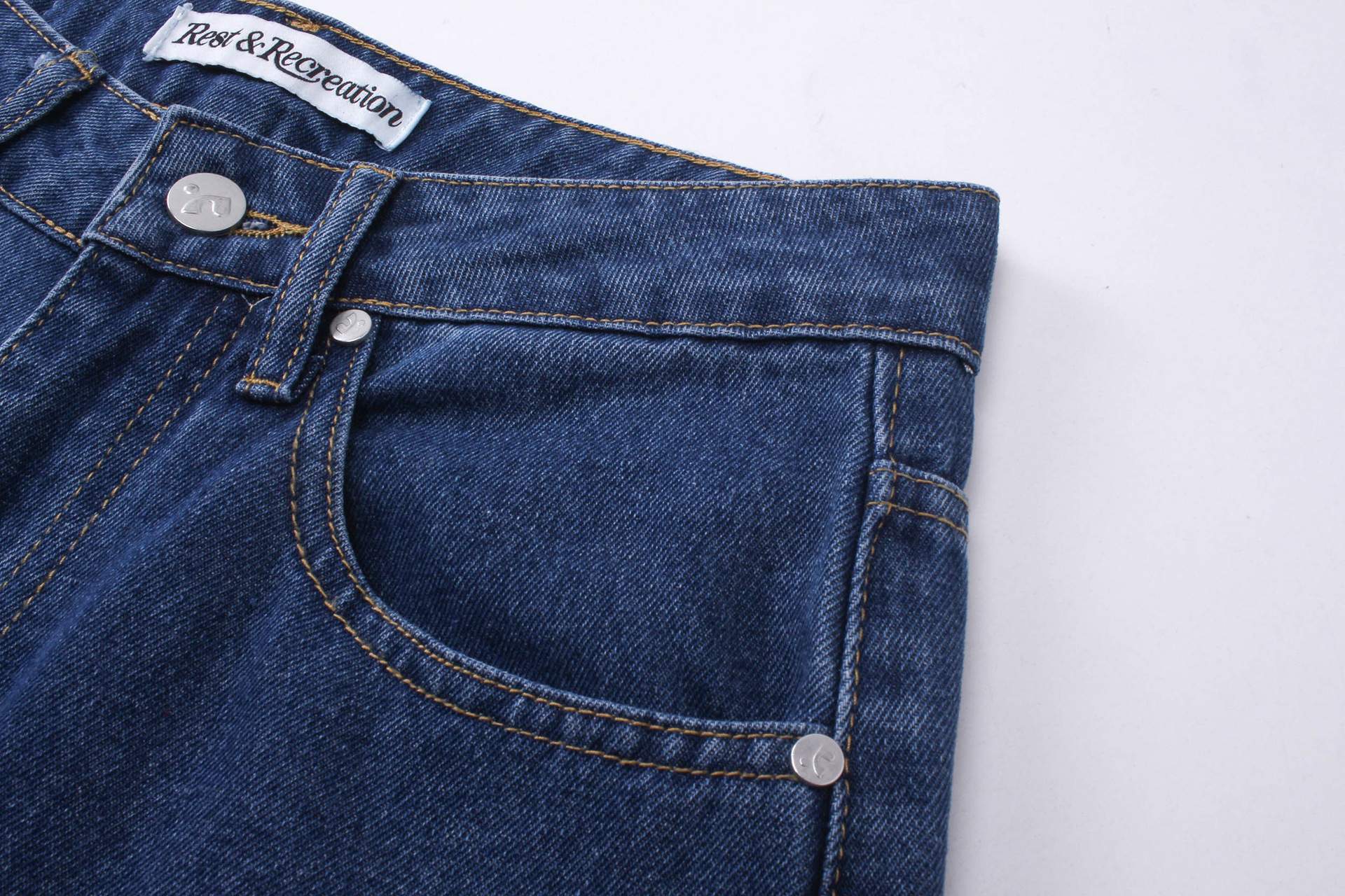 パンツセットアップ ロゴ入りデニムワイドセットアップ