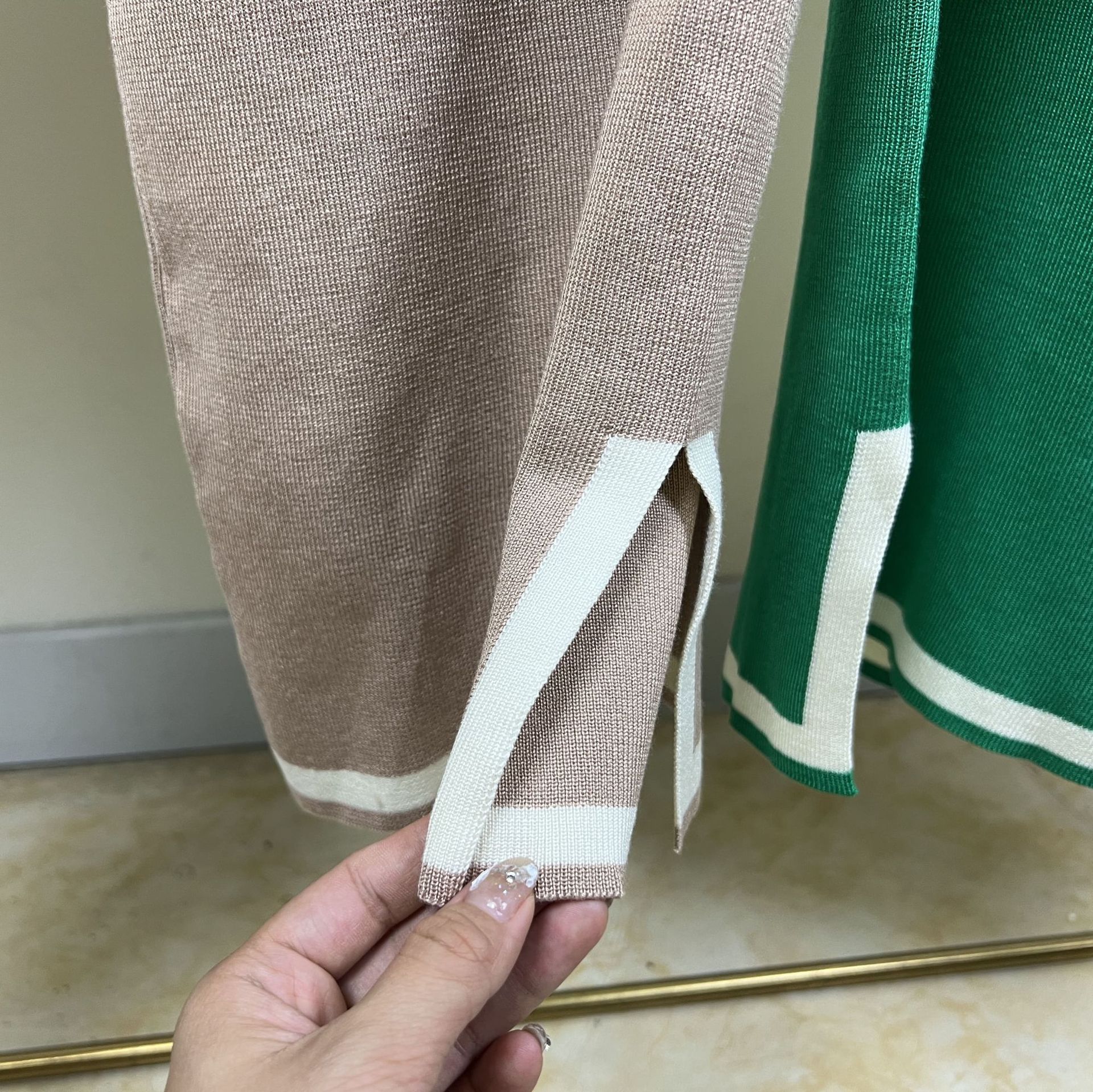 パンツセットアップ パイピング装飾ワイドパンツセット