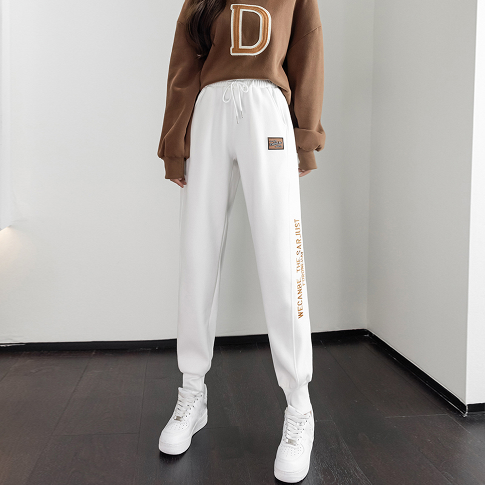 パンツセットアップ ワイド スウェットパンツ レディース ハイウエスト ロゴ入り