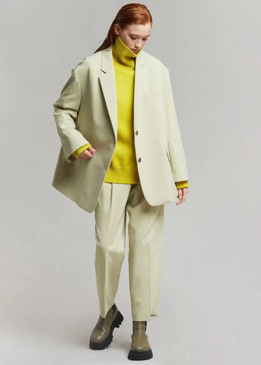 パンツセットアップ こなれ感ゆったりジャケットパンツセット