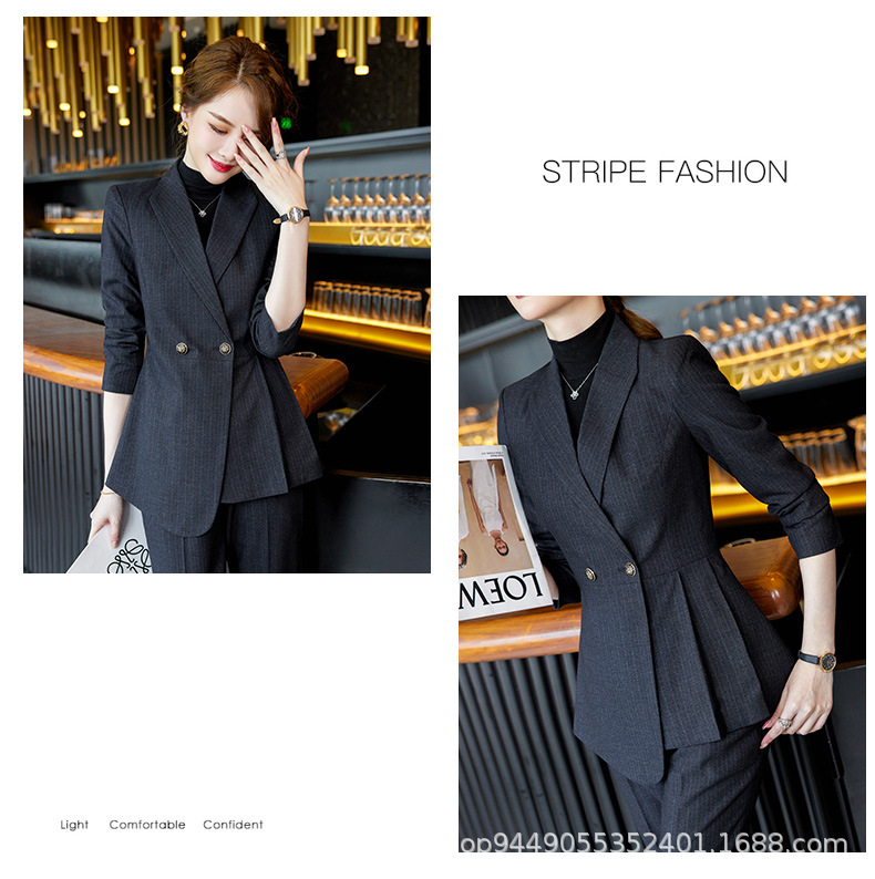 パンツセットアップ ダブルボタンウエストマークジャケットパンツセットアップスーツ