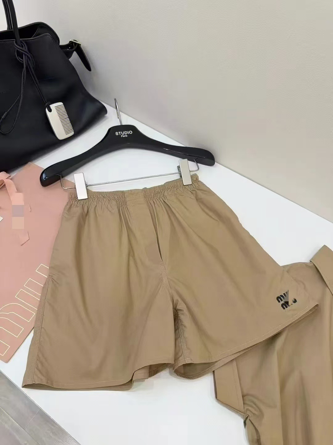 パンツセットアップ クロップド丈ショートセットアップ