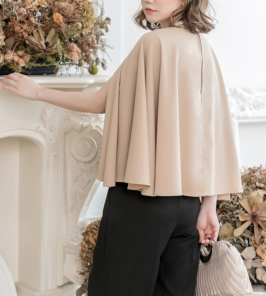 パンツセットアップ 上品ブラウス×ワイドパンツ フォーマル上下セットアップ