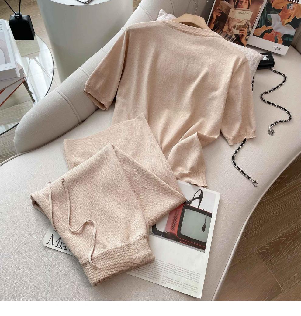 パンツセットアップ 上質素材のゆったりパンツセットアップ
