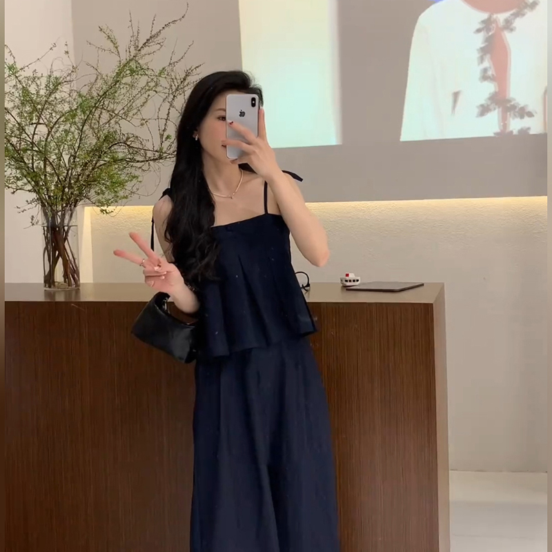 パンツセットアップ フォーマル ケミカルキャミソールワイドパンツセット
