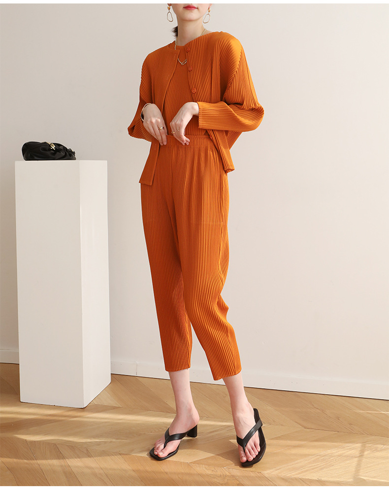 パンツセットアップ プリーツリラックスセットアップ
