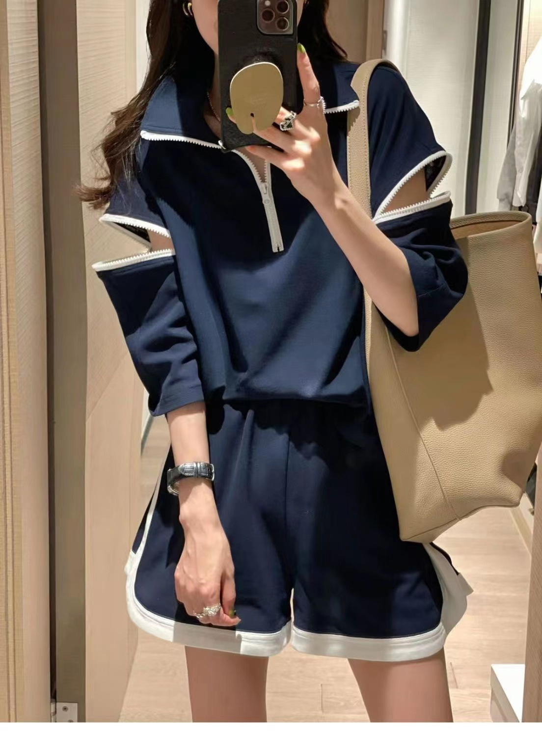 パンツセットアップ ハーフジップ スポーティーセット