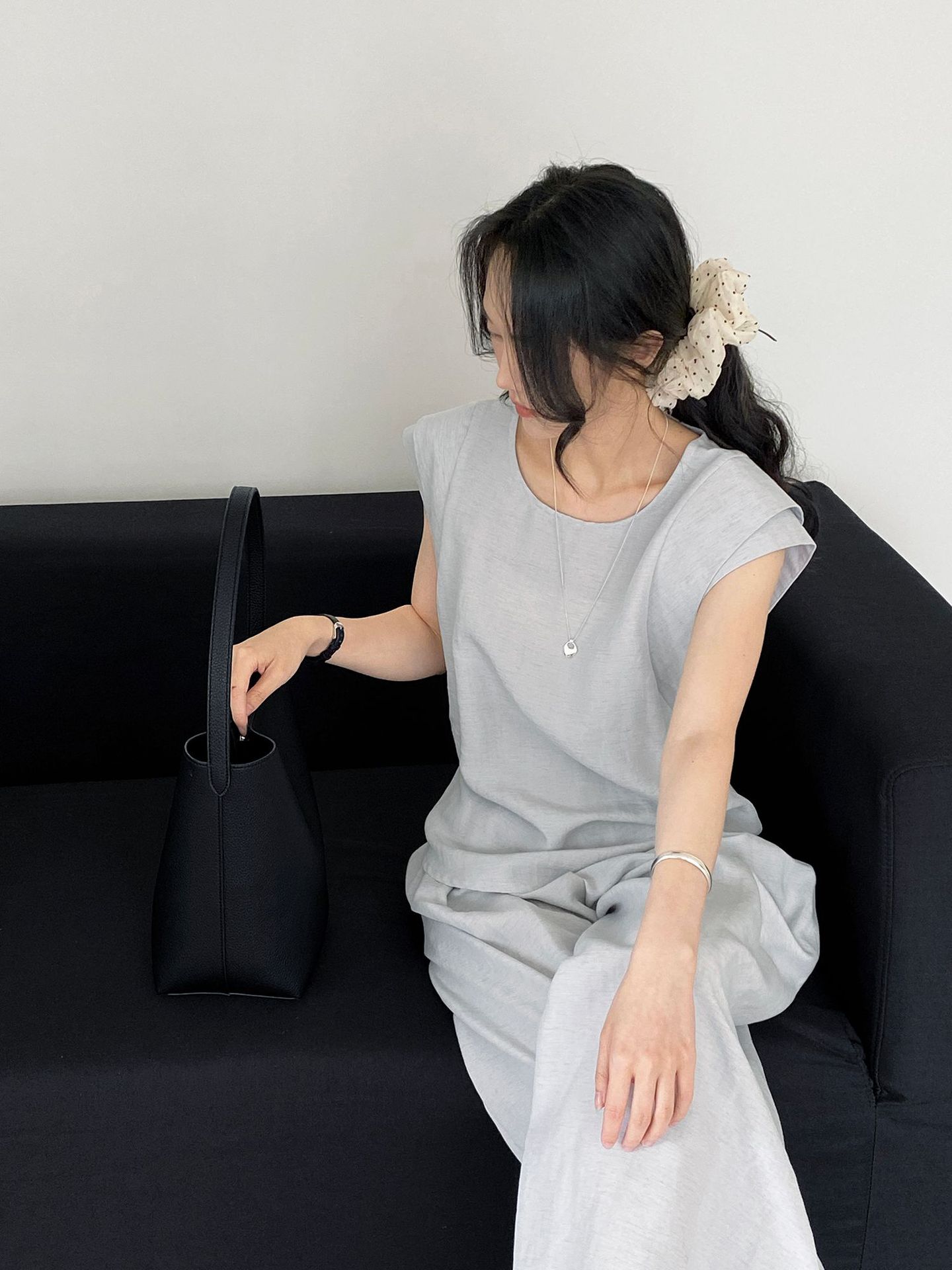 パンツセットアップ リネン風ゆったりパンツセットアップ