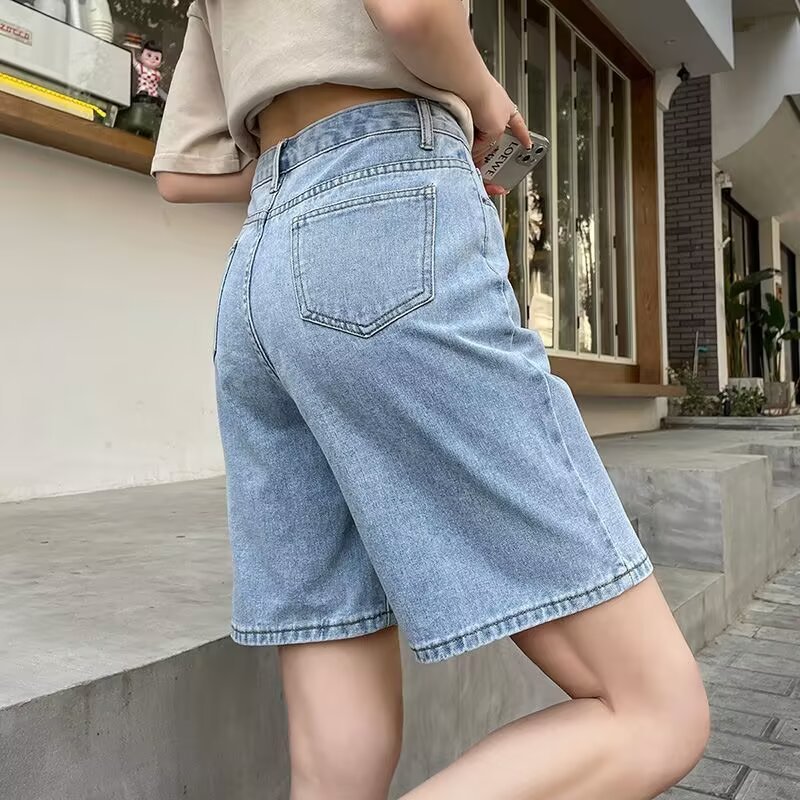 パンツセットアップ こなれ感デニムハーフパンツセットアップ