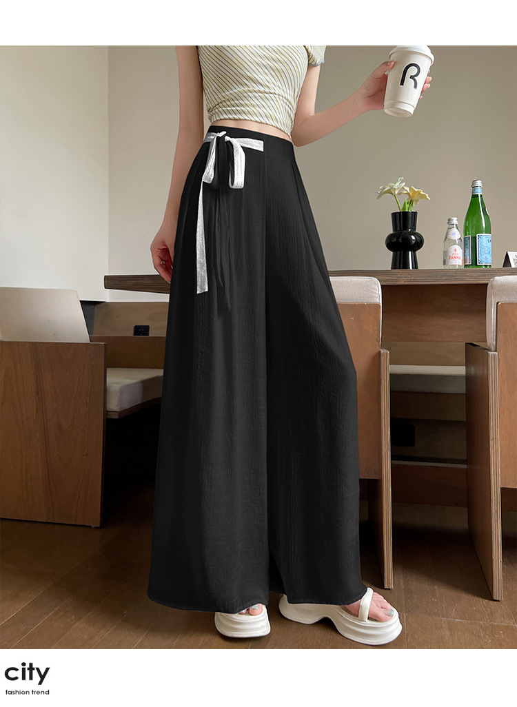 パンツセットアップ ライン入りドレープワイドパンツ
