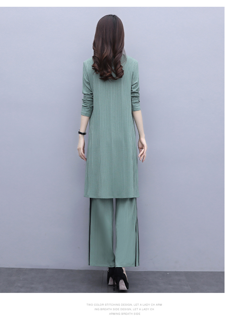 パンツセットアップ 三点セット プレッション ワイドパンツ