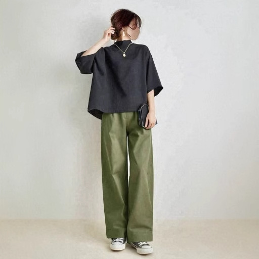 パンツセットアップ ゆったりフレアトップスワイドパンツセット