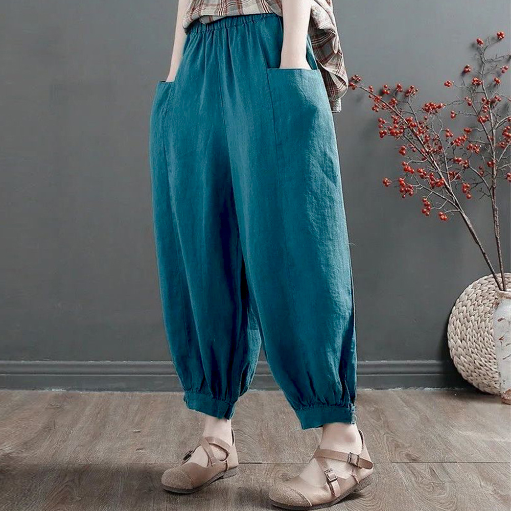 パンツセットアップ ワイドサルエルパンツ レディース ハイウエスト 綿麻
