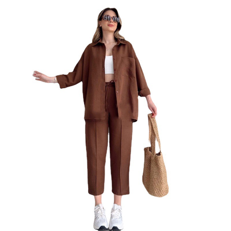 パンツセットアップ リラックスオーバーシャツワイドパンツ