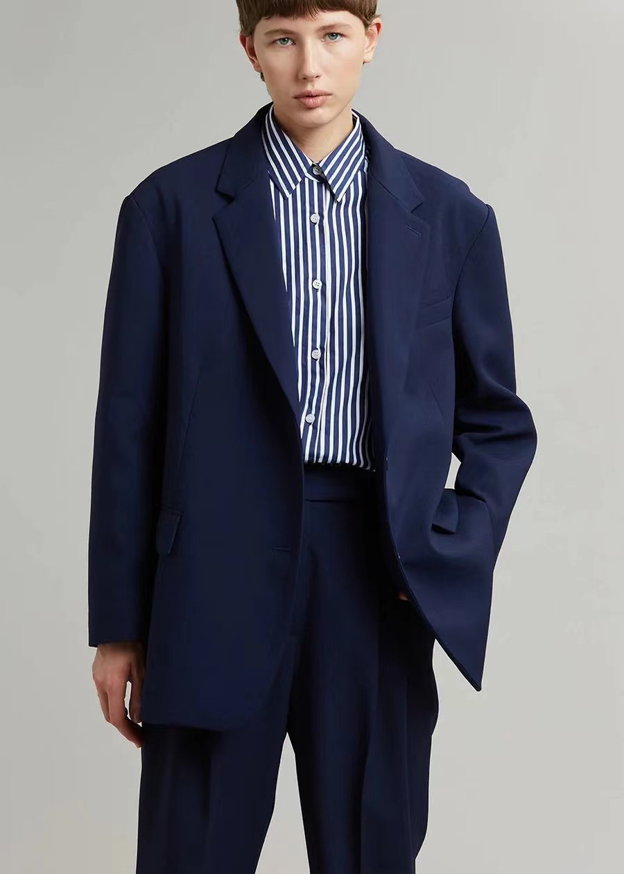 パンツセットアップ こなれ感ゆったりジャケットパンツセット