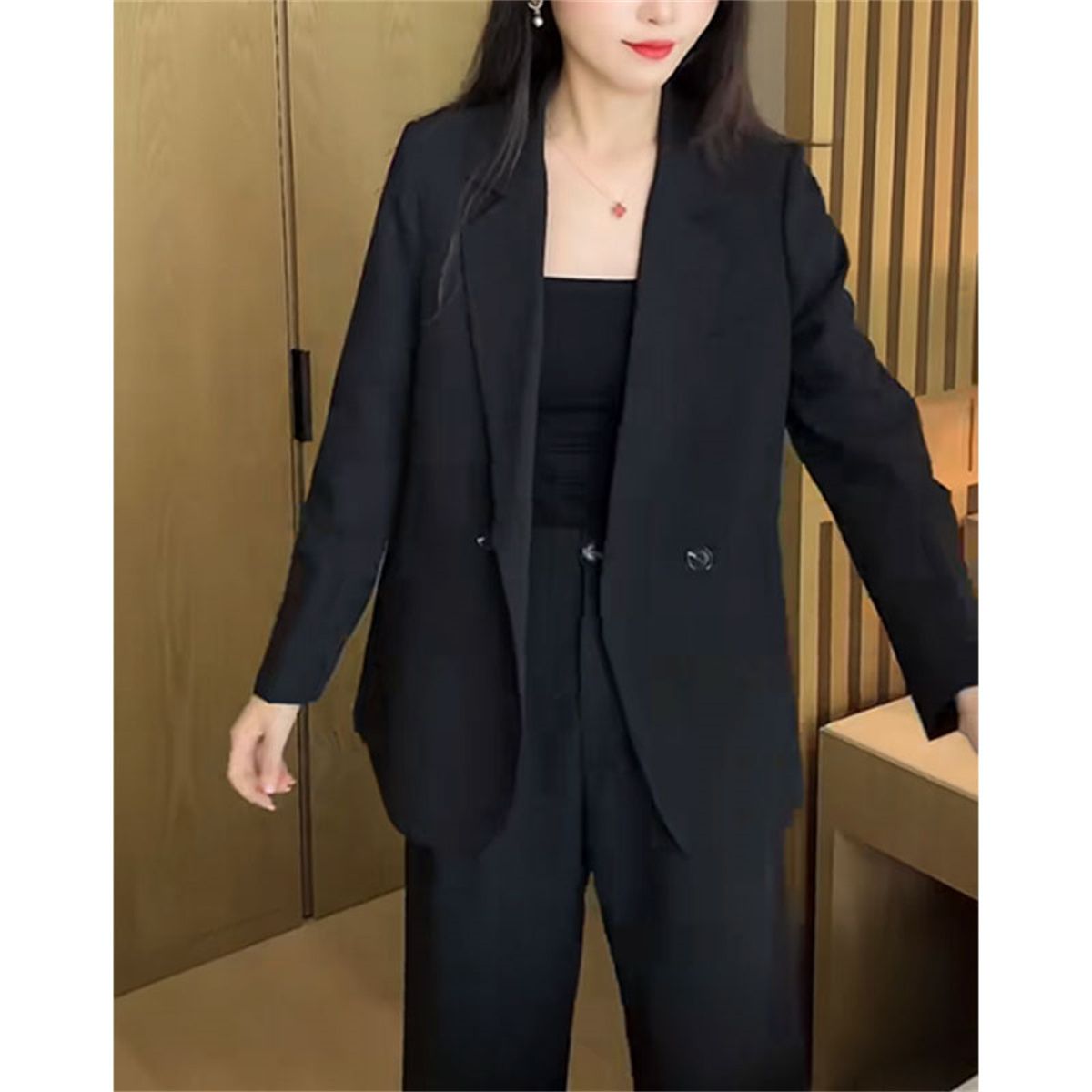 パンツセットアップ フォーマル 洗練ゆったりジャケットパンツ上下組