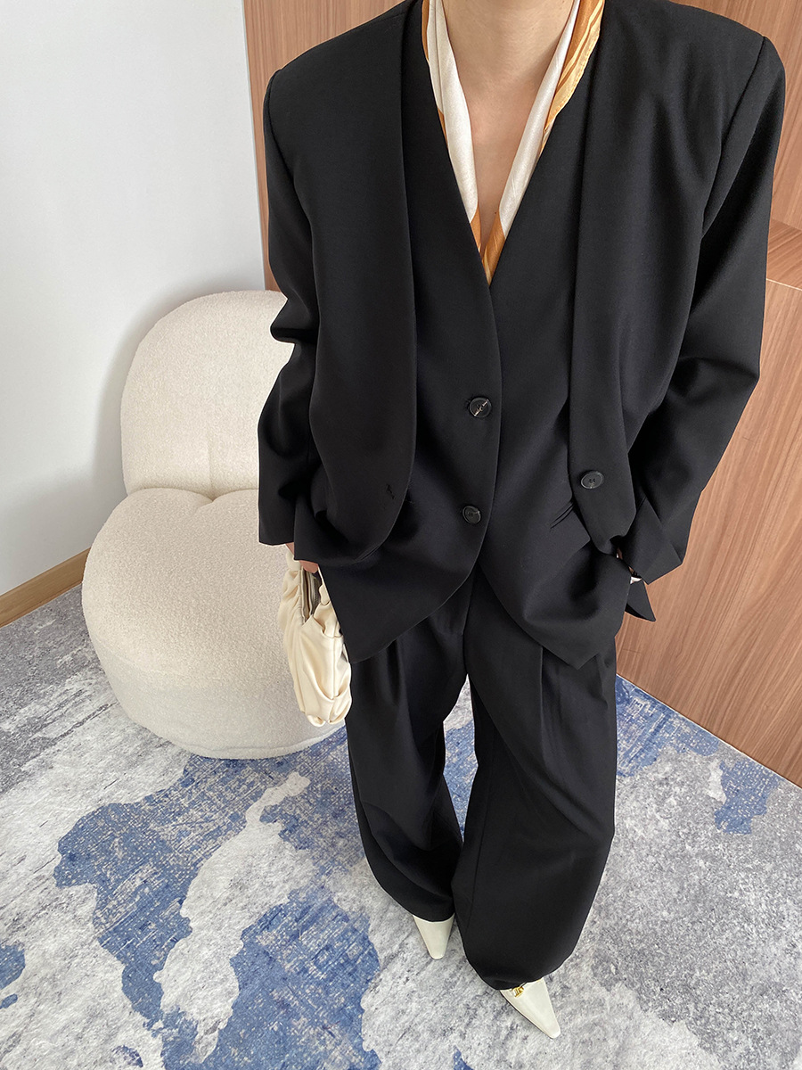 パンツセットアップ 洗練スタイル三点セットアップ