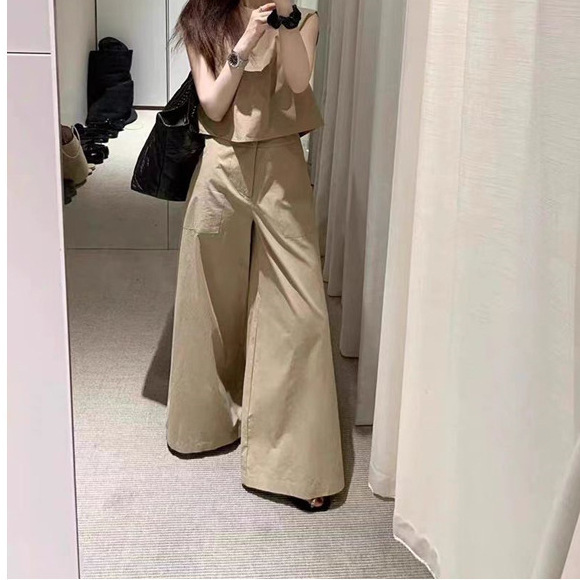 パンツセットアップ ノースリーブゆったりパンツセットアップ