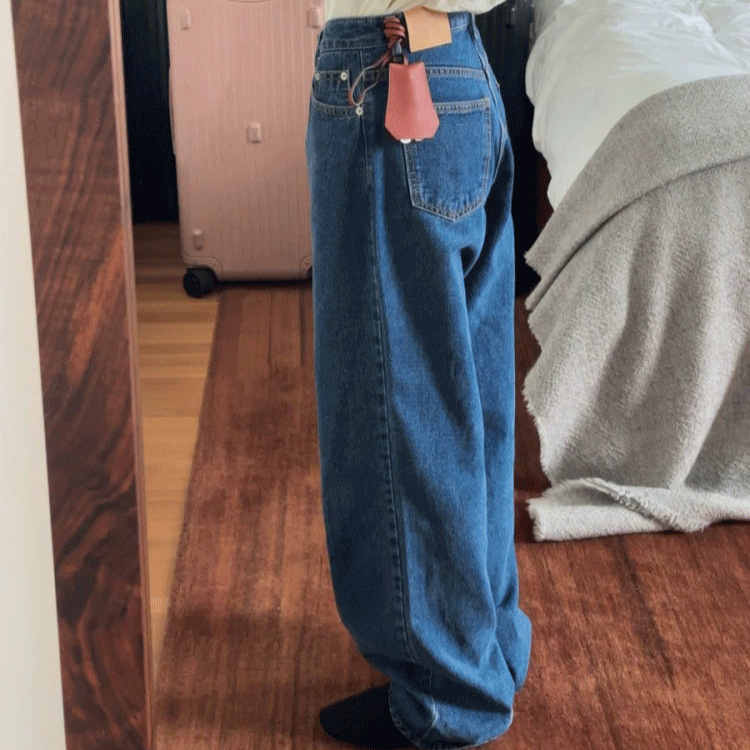 パンツセットアップ ゆったりデニムワイドパンツ