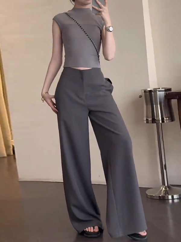 パンツセットアップ ノースリーブ美シルエットセットアップ