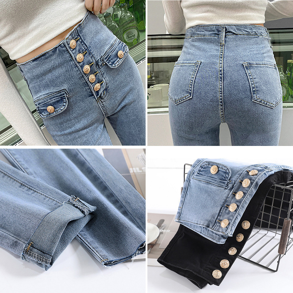 パンツセットアップ ハイウエスト ワイド デニムパンツ レディース フロントボタン