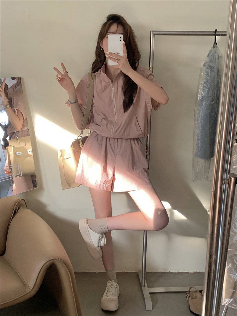 パンツセットアップ 夏新作 合わせやすい ハイウエスト ショートパンツ セットアップ