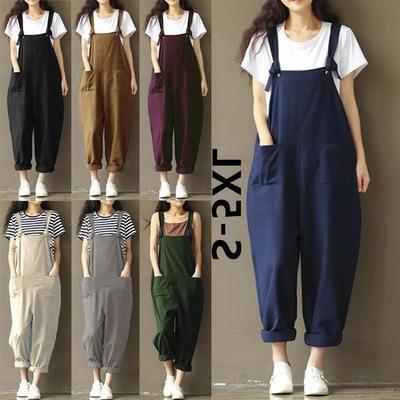 パンツセットアップ カジュアルサロペットワイドパンツ