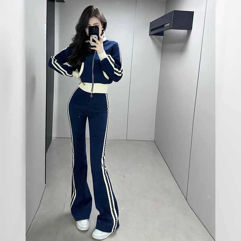 パンツセットアップ サイドラインワイドパンツセットアップ