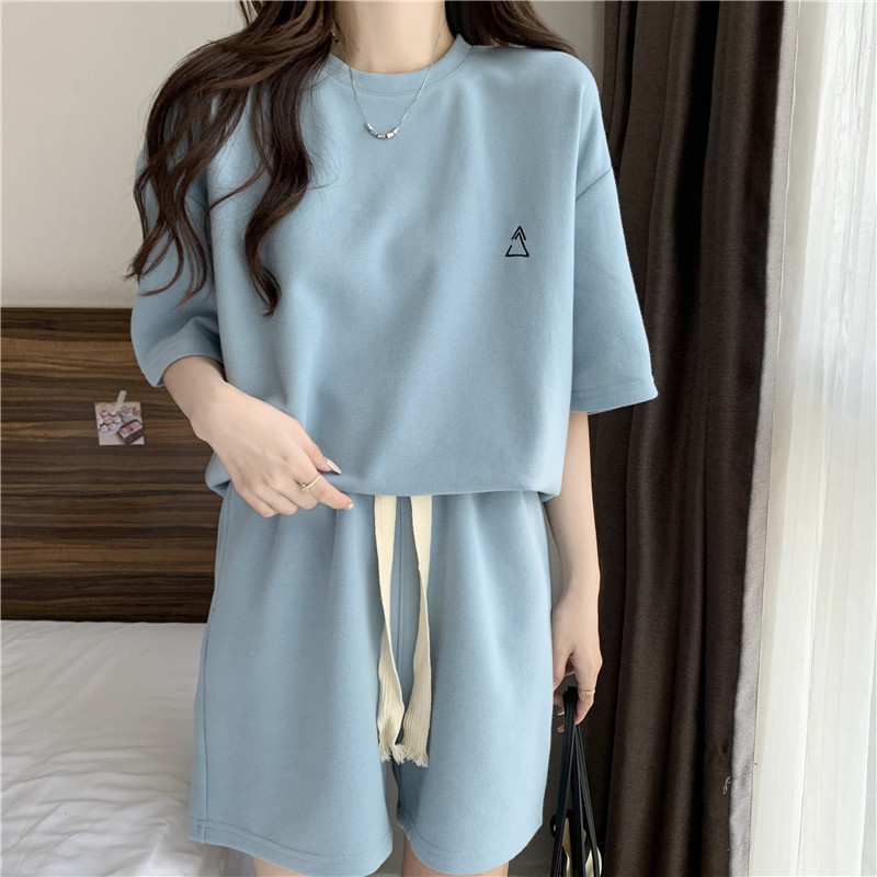 パンツセットアップ シンプル三角ワンポイントセットアップ
