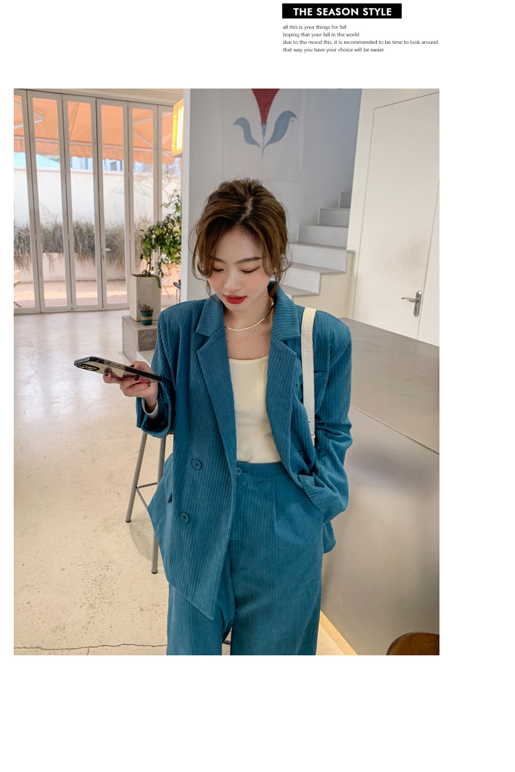 パンツセットアップ コーデュロイワイドパンツセットアップ