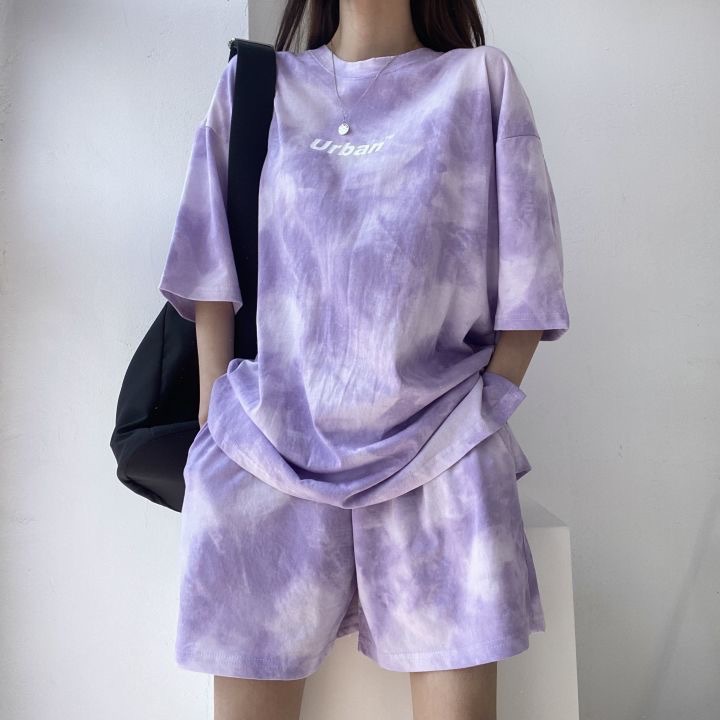 パンツセットアップ ムラ染め風ゆったりパンツセットアップ