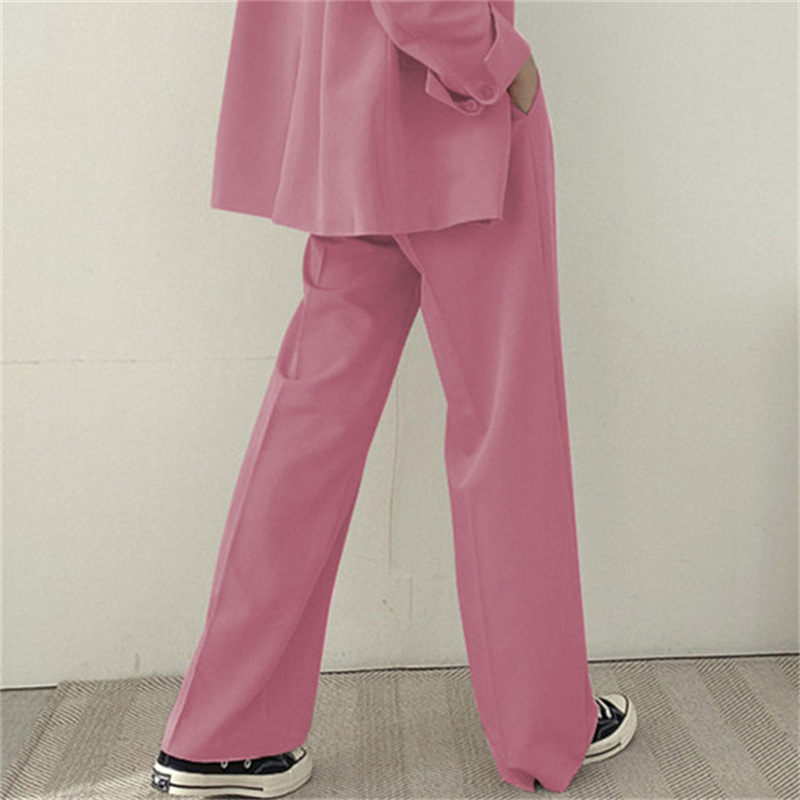 パンツセットアップ 上品フォルムワイドパンツ