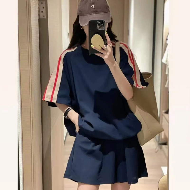 パンツセットアップ ラインデザイン サイドポケット ショートセット