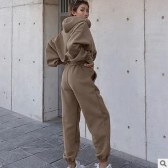 パンツセットアップ ゆったりフーディパンツセットアップ