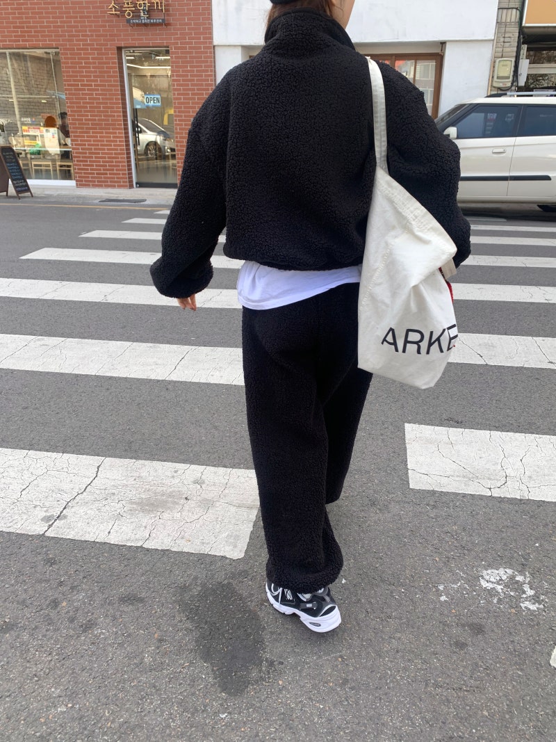 今季注目ふわもこ羊毛風ワイドパンツセットアップ