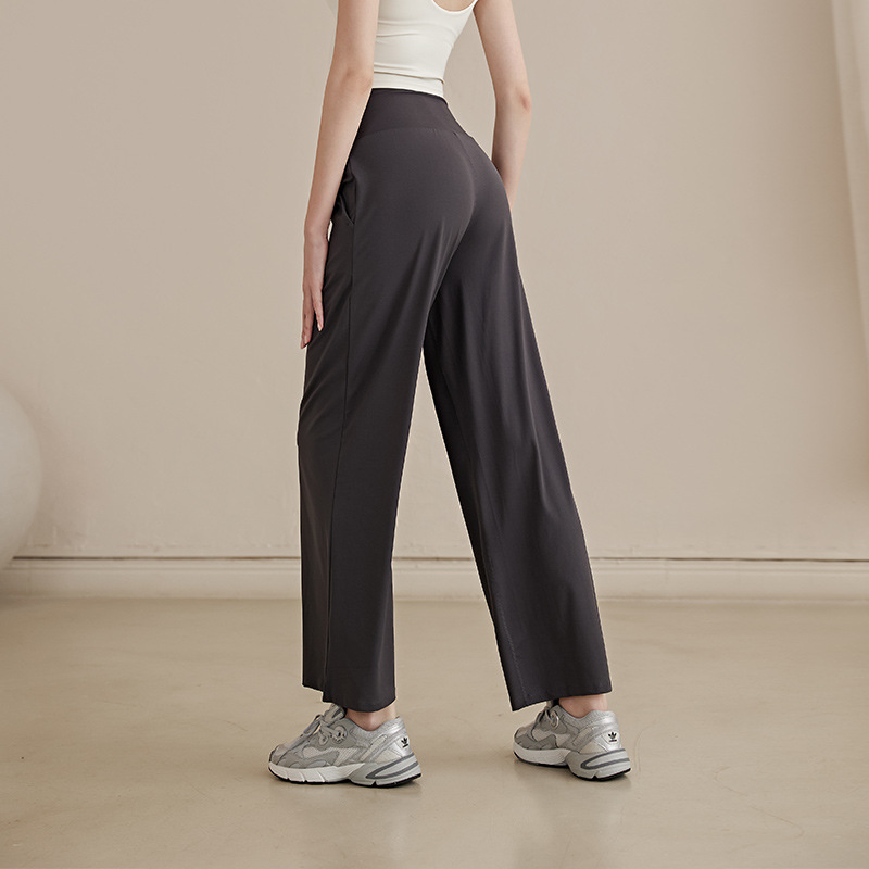 パンツセットアップ ハイウエストストレッチワイドパンツ