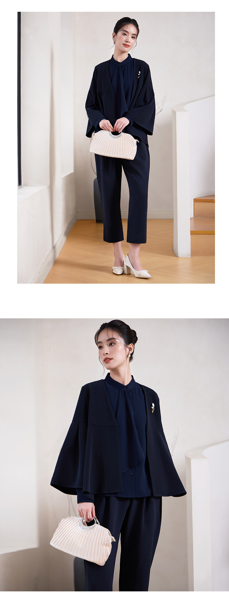 パンツセットアップ 優雅な袖広がりパンツセットアップ