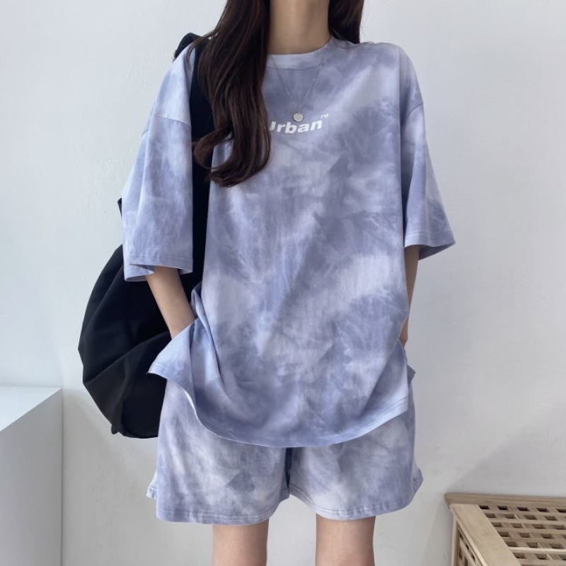 パンツセットアップ ムラ染め風ゆったりパンツセットアップ