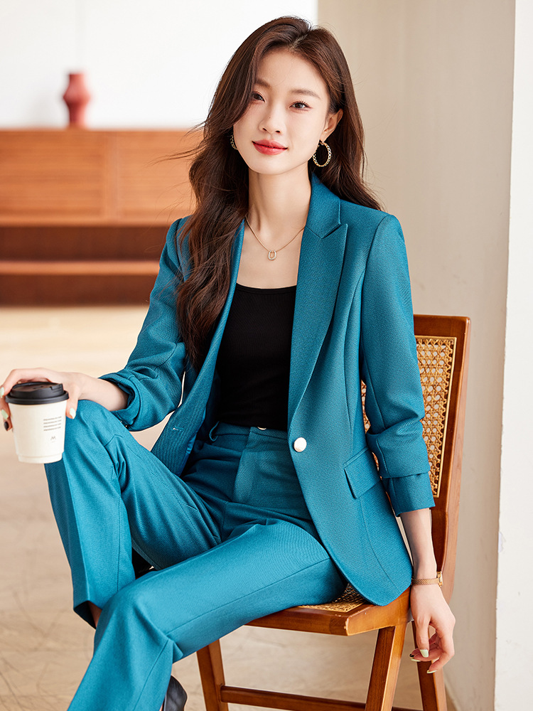 パンツセットアップ 上品テーラードジャケット美脚パンツセットアップスーツ