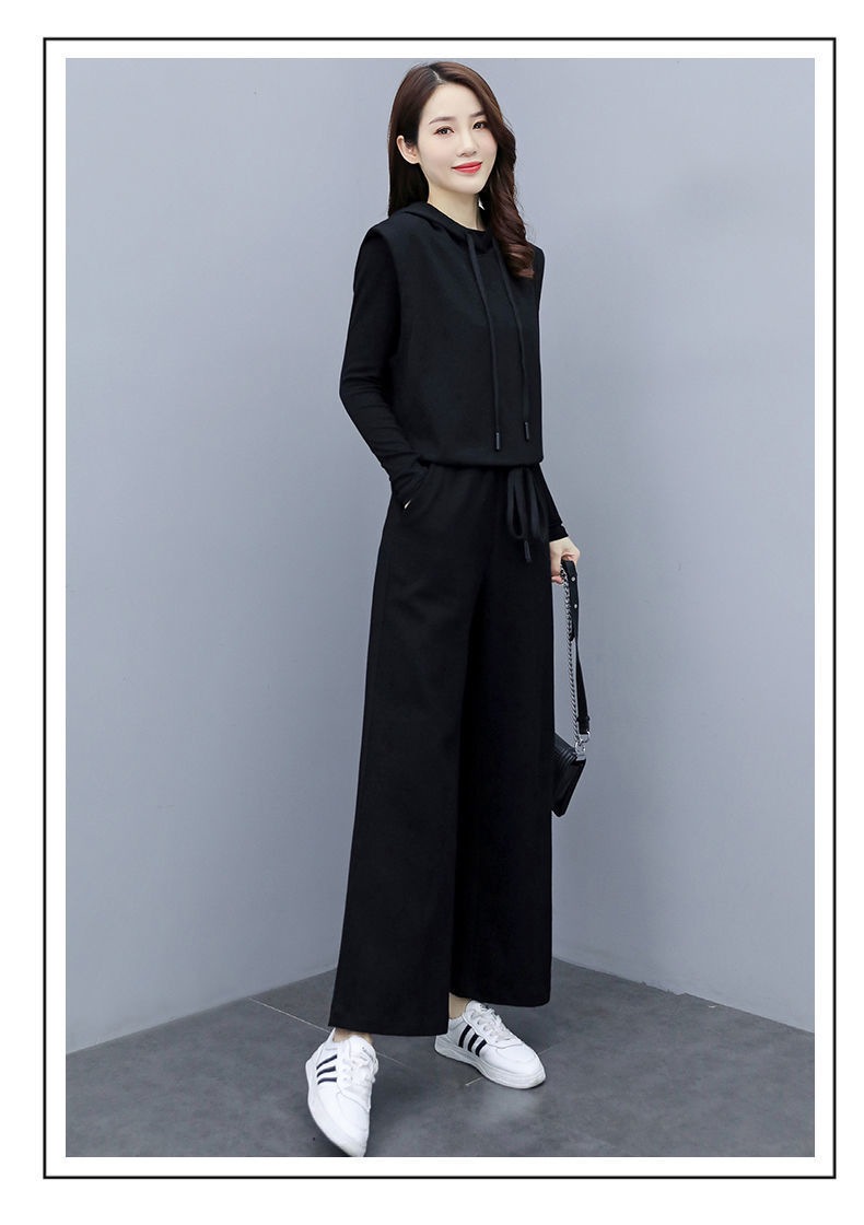 パンツセットアップ フード付きゆったりベストパンツセット