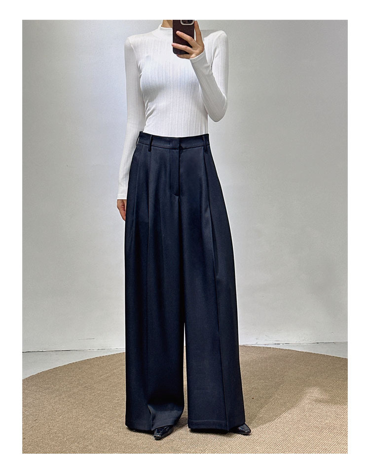 パンツセットアップ 優雅なドレープ感 ワイドパンツ
