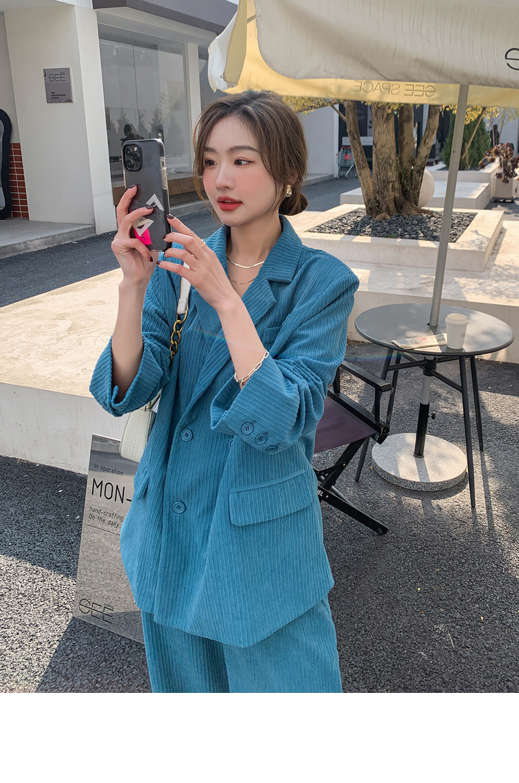 パンツセットアップ コーデュロイワイドパンツセットアップ