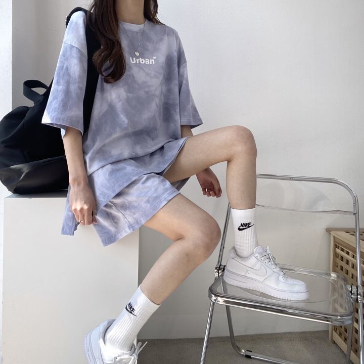 パンツセットアップ ムラ染め風ゆったりパンツセットアップ