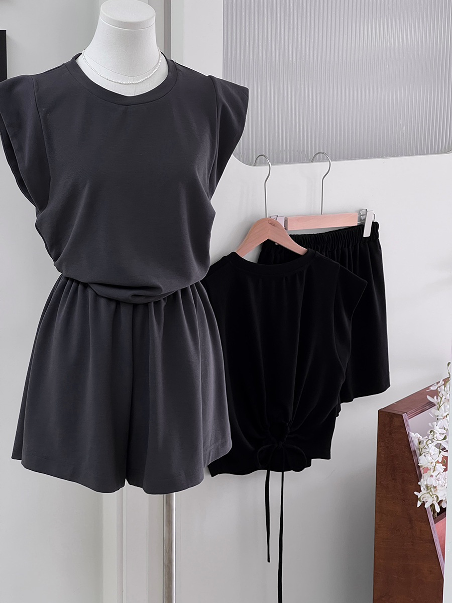パンツセットアップ すっきりノースリーブショートセット