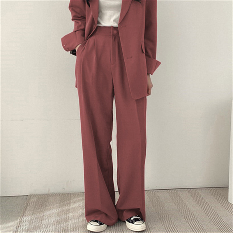 パンツセットアップ 上品フォルムワイドパンツ